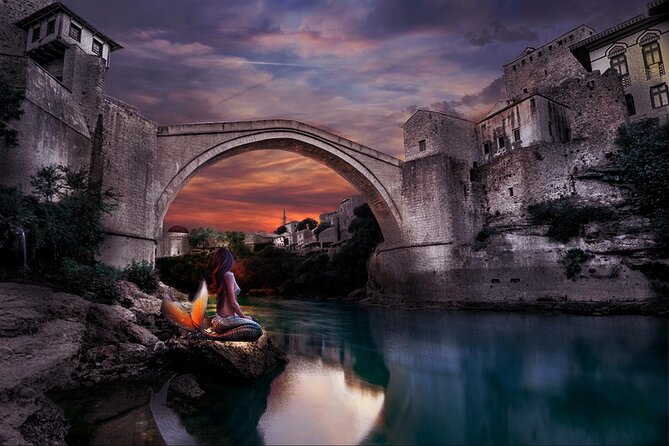 The rebuilt Old Bridge over the Neretva at Mostar