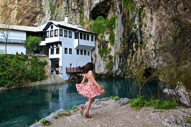 Sarajevo to Dubrovnik: One-Way Tour via Mostar, Kravica Falls, Blagaj & Pocitelj - Blagaj combines a river source and a Dervish monastery